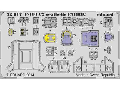 F-104 C2 seatbelts SUPER FABRIC 1/32 - Italeri - zdjęcie 3