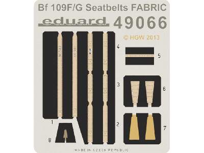 Bf 109F/ G seatbelts FABRIC 1/48 - Eduard - zdjęcie 2