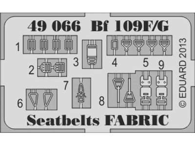 Bf 109F/ G seatbelts FABRIC 1/48 - Eduard - zdjęcie 3