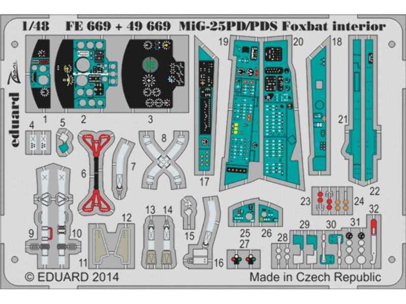 MiG-25PD/ PDS Foxbat interior S. A. 1/48 - Kitty Hawk - zdjęcie 1 MiG-25PD/ PDS Foxbat interior S. A. 1/48 - Kitty Hawk - zdjęcie 1