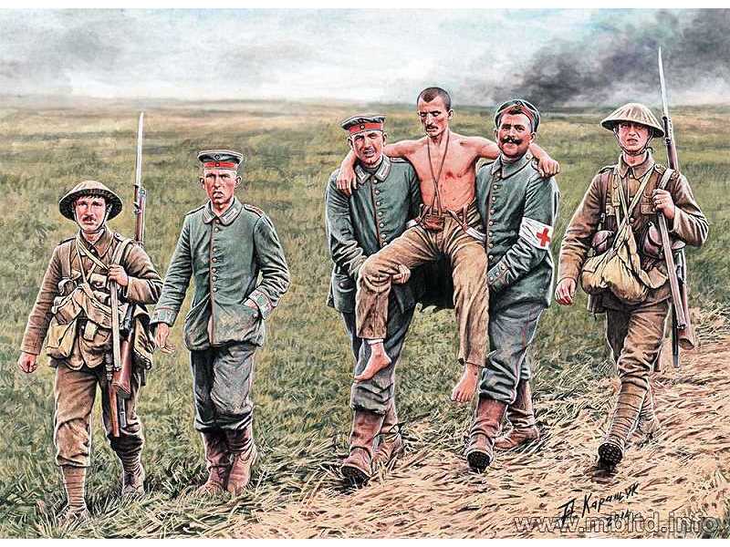 Brytyjscy i niemieccy zołnierze Bitwa pod Sommą - 1916 - zdjęcie 1