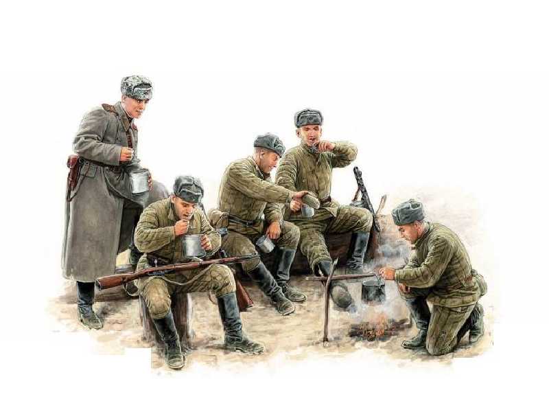 Figurki Radzieccy żołnierze - odpoczynek - zdjęcie 1