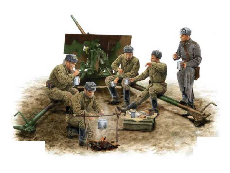 Radzieckie działo przeciw-pancerne 57mm ZIS-2 z obsługą - zdjęcie 1 Radzieckie działo przeciw-pancerne 57mm ZIS-2 z obsługą - zdjęcie 1