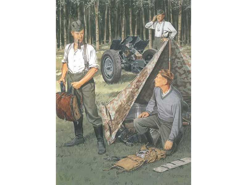 Niemcy na biwaku - figurki z namiotem - zdjęcie 1 Niemcy na biwaku - figurki z namiotem - zdjęcie 1