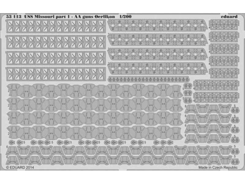 USS Missouri part 1 - AA guns Oerlikon 1/200 - Trumpeter - zdjęcie 1
