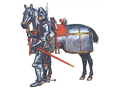 Figurki Burgundzcy rycerze konni - XV wiek - zdjęcie 1
