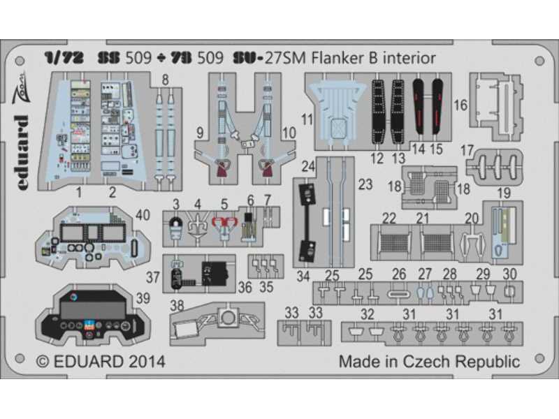 Su-27SM Flanker B interior S. A. 1/72 - Zvezda - zdjęcie 1