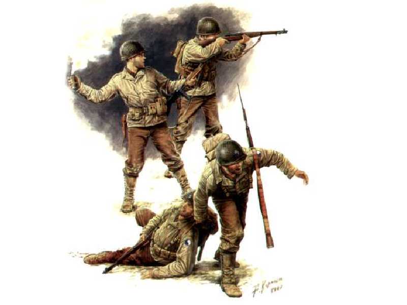 Figurki Amerykańska piechota, Lipiec 1944 - zdjęcie 1 Figurki Amerykańska piechota, Lipiec 1944 - zdjęcie 1