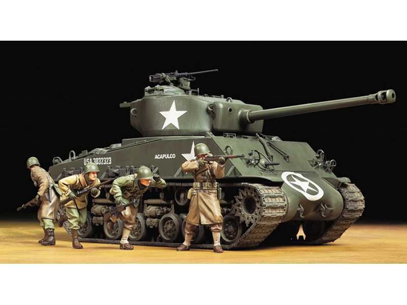 M4A3E8 Sherman Easy Eight + 4 figurki - zdjęcie 1 M4A3E8 Sherman Easy Eight + 4 figurki - zdjęcie 1