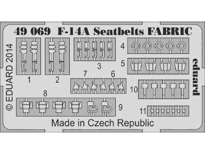 F-14A seatbelts FABRIC 1/48 - zdjęcie 1