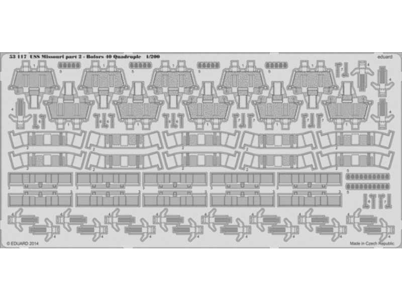 USS Missouri part 2 - Bofors 40 quadruple 1/200 - Trumpeter - zdjęcie 1