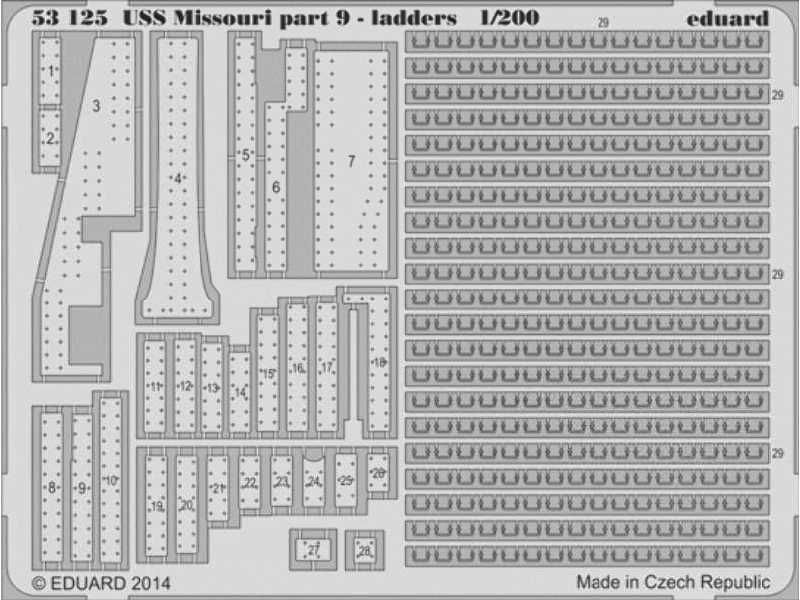 USS Missouri part 9 - ladders 1/200 - Trumpeter - zdjęcie 1 USS Missouri part 9 - ladders 1/200 - Trumpeter - zdjęcie 1