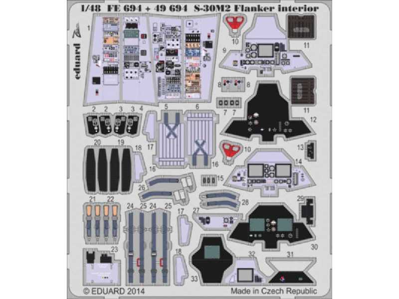 S-30M-2 Flanker interior S. A. 1/48 - Academy Minicraft - zdjęcie 1