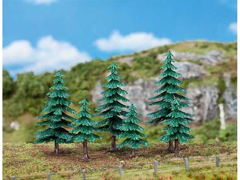 3 małe i 3 wysokie choinki - 50-120 mm - zdjęcie 1 3 małe i 3 wysokie choinki - 50-120 mm - zdjęcie 1