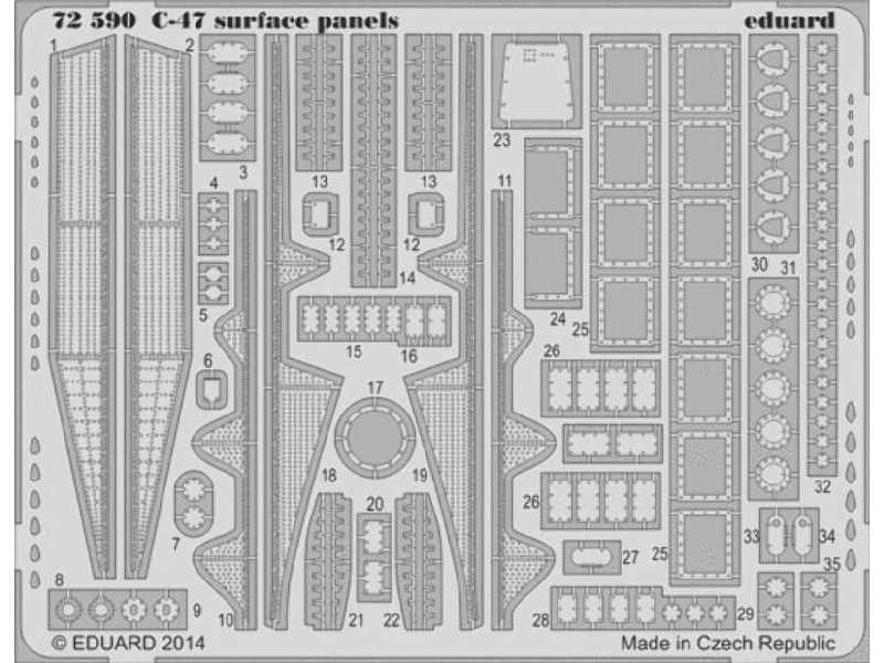 C-47 surface panels 1/72 - Airfix - zdjęcie 1 C-47 surface panels 1/72 - Airfix - zdjęcie 1