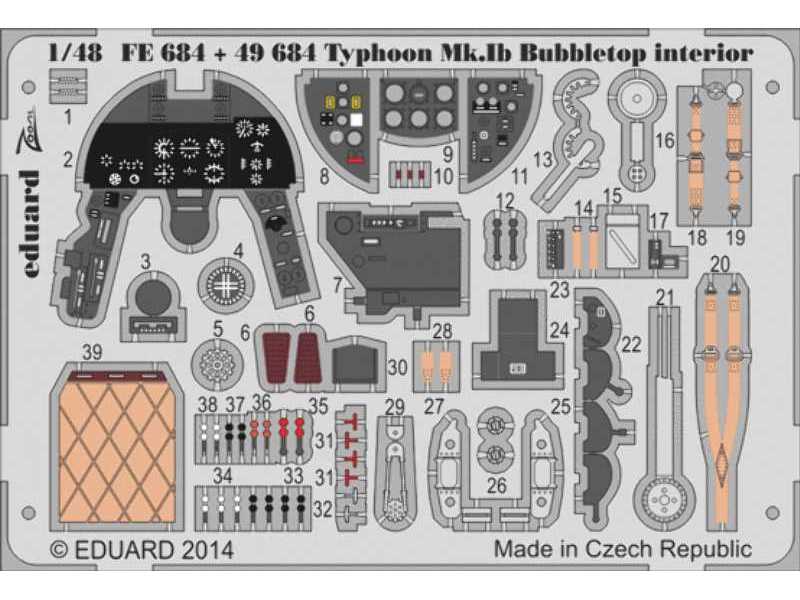 Typhoon Mk. Ib Bubbletop interior S. A. 1/48 - Italeri - zdjęcie 1 Typhoon Mk. Ib Bubbletop interior S. A. 1/48 - Italeri - zdjęcie 1