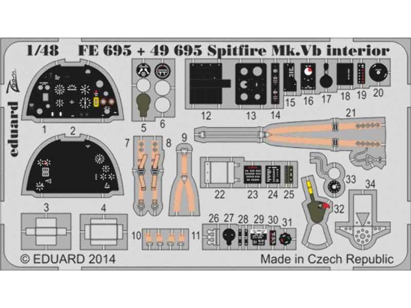 Spitfire Mk. Vb interior S. A. 1/48 - Airfix - zdjęcie 1 Spitfire Mk. Vb interior S. A. 1/48 - Airfix - zdjęcie 1
