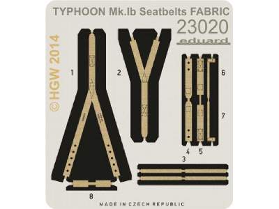 Typhoon Mk. Ib seatbelts FABRIC 1/24 - Airfix - zdjęcie 2