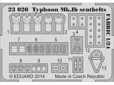 Typhoon Mk. Ib seatbelts FABRIC 1/24 - Airfix - zdjęcie 3