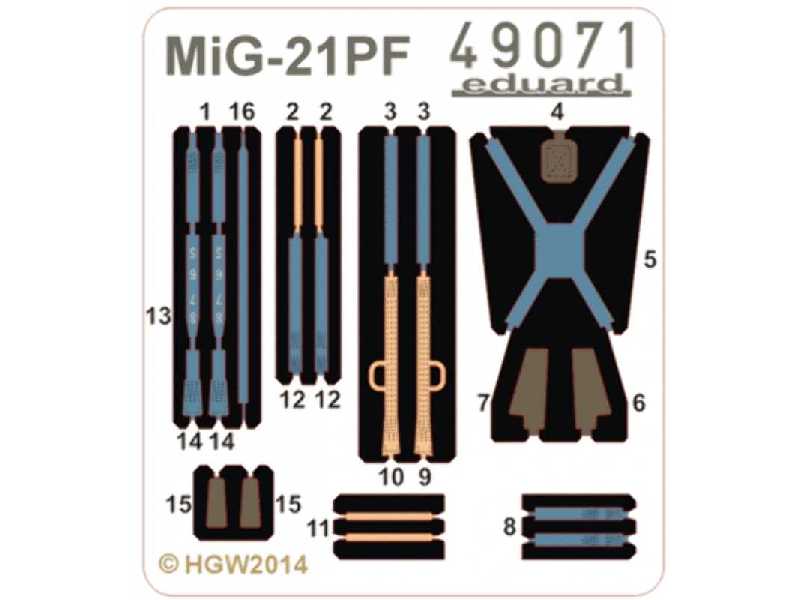 MiG-21PF seatbelts FABRIC 1/48 - Eduard - zdjęcie 1 MiG-21PF seatbelts FABRIC 1/48 - Eduard - zdjęcie 1