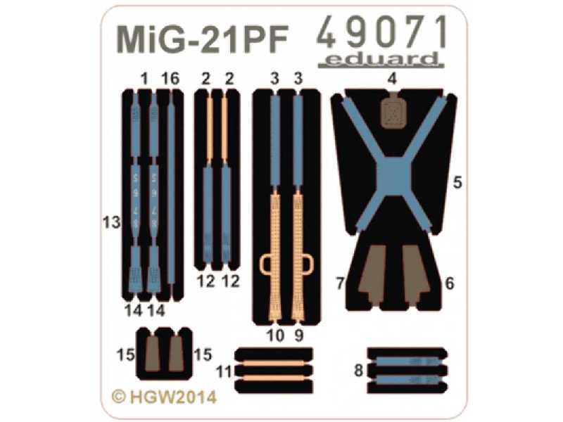 MiG-21PF seatbelts FABRIC 1/48 - Eduard - zdjęcie 1