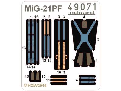 MiG-21PF seatbelts FABRIC 1/48 - Eduard - zdjęcie 2