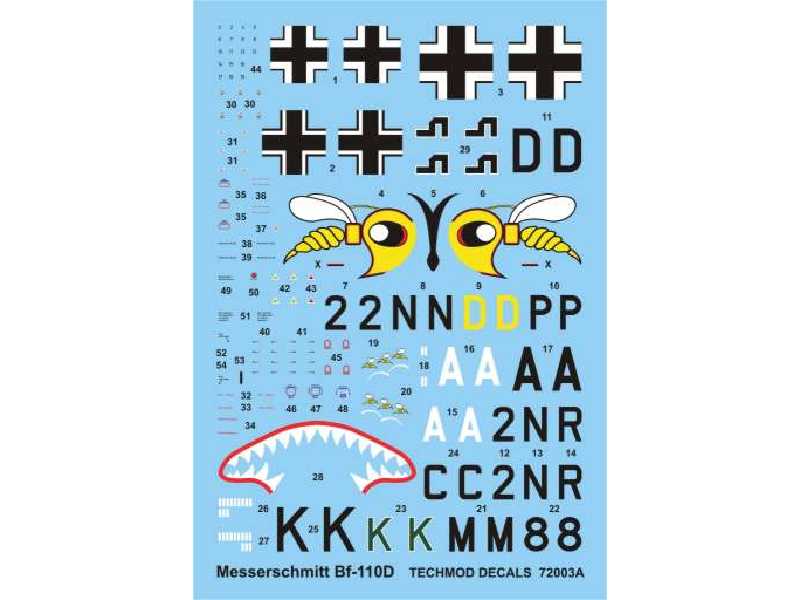 Kalkomania - Messerschmitt Bf 110D - zdjęcie 1 Kalkomania - Messerschmitt Bf 110D - zdjęcie 1