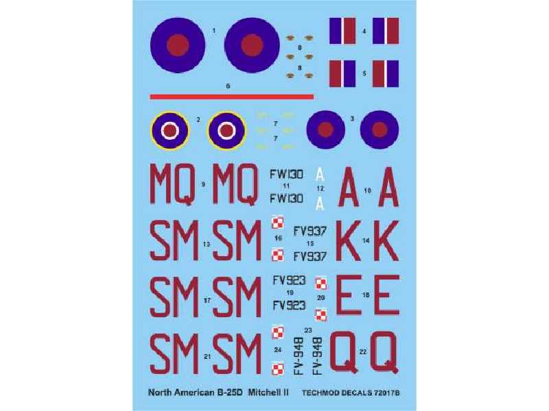 Kalkomania - North American B-25D Mitchell II - zdjęcie 1