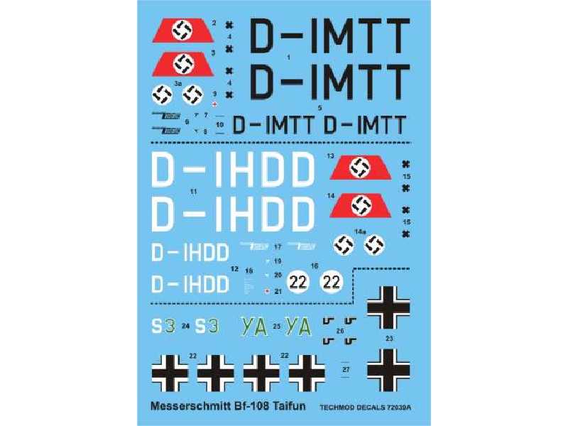 Kalkomania - Messerschmitt Bf 108 Taifun - zdjęcie 1