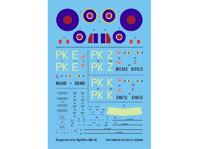Kalkomania - Supermarine Spitfire F.IX (Gabreski's Spitfires) - zdjęcie 1