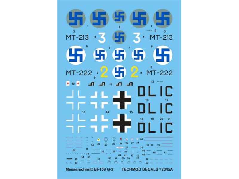 Kalkomania - Messerschmitt Bf 109G-2 - zdjęcie 1 Kalkomania - Messerschmitt Bf 109G-2 - zdjęcie 1