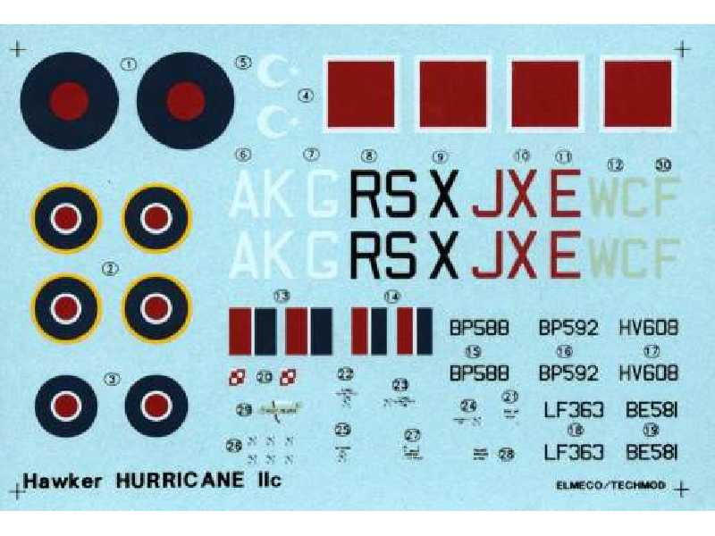 Kalkomania Hawker Hurricane IIc - zdjęcie 1