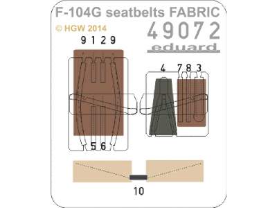 F-104G seatbelts FABRIC 1/48 - Eduard - zdjęcie 1