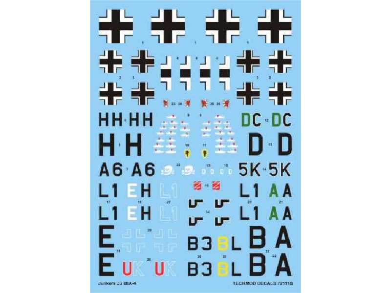 Kalkomania - Junkers Ju 88A-4 - zdjęcie 1 Kalkomania - Junkers Ju 88A-4 - zdjęcie 1