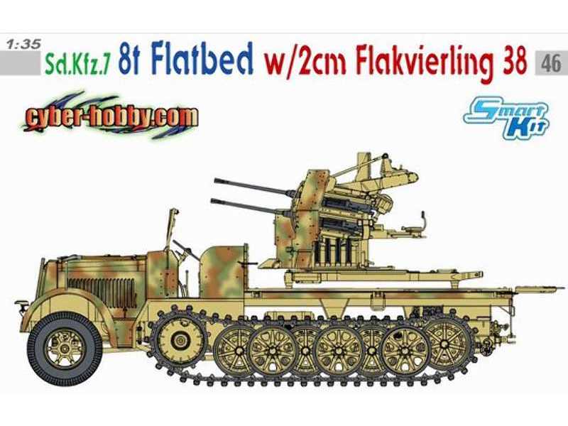 Sd.Kfz.7 8t Halftrack Flatbed w/ 2cm Flak 38 - zdjęcie 1 Sd.Kfz.7 8t Halftrack Flatbed w/ 2cm Flak 38 - zdjęcie 1
