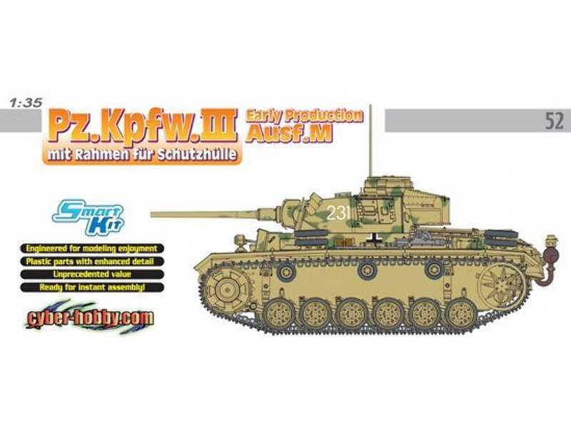 Pz.Kpfw.III Ausf.M Early Production mit Rahmen fur Schutzhulle - zdjęcie 1 Pz.Kpfw.III Ausf.M Early Production mit Rahmen fur Schutzhulle - zdjęcie 1