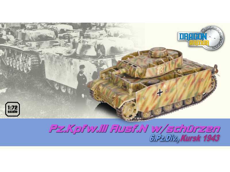 Pz.Kpfw.III Ausf.N w/schurzen 6.Pz.Div., Kursk 1943 - zdjęcie 1 Pz.Kpfw.III Ausf.N w/schurzen 6.Pz.Div., Kursk 1943 - zdjęcie 1