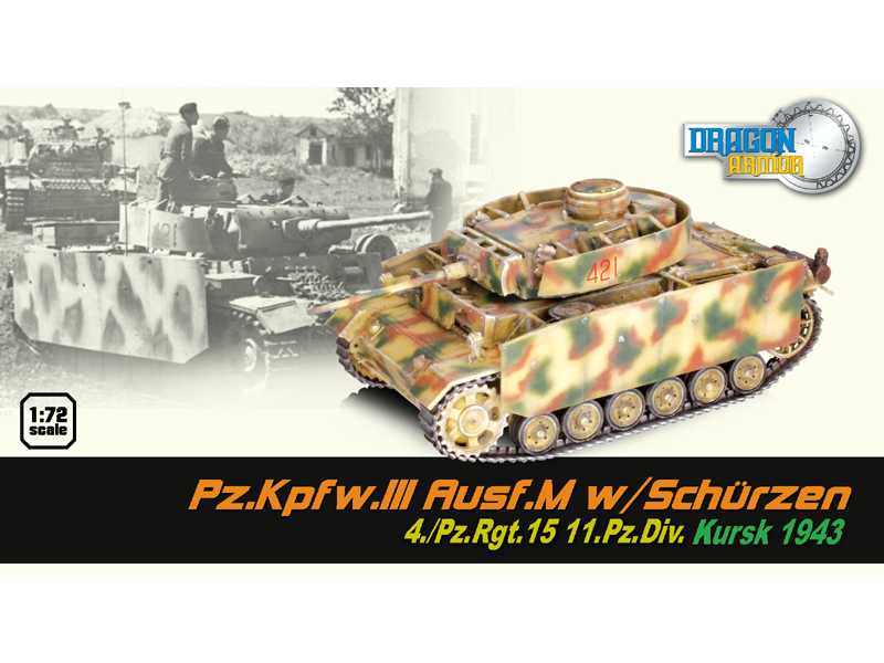 Pz.Kpfw.lll Ausf.M w/Schurzen 4./Pz.Rgt.15 11.Pz.Div. Kursk 1943 - zdjęcie 1 Pz.Kpfw.lll Ausf.M w/Schurzen 4./Pz.Rgt.15 11.Pz.Div. Kursk 1943 - zdjęcie 1