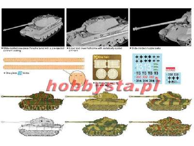 Czołg Sd.Kfz.182 Kingtiger Porsche Turret w/Zimmerit - zdjęcie 2