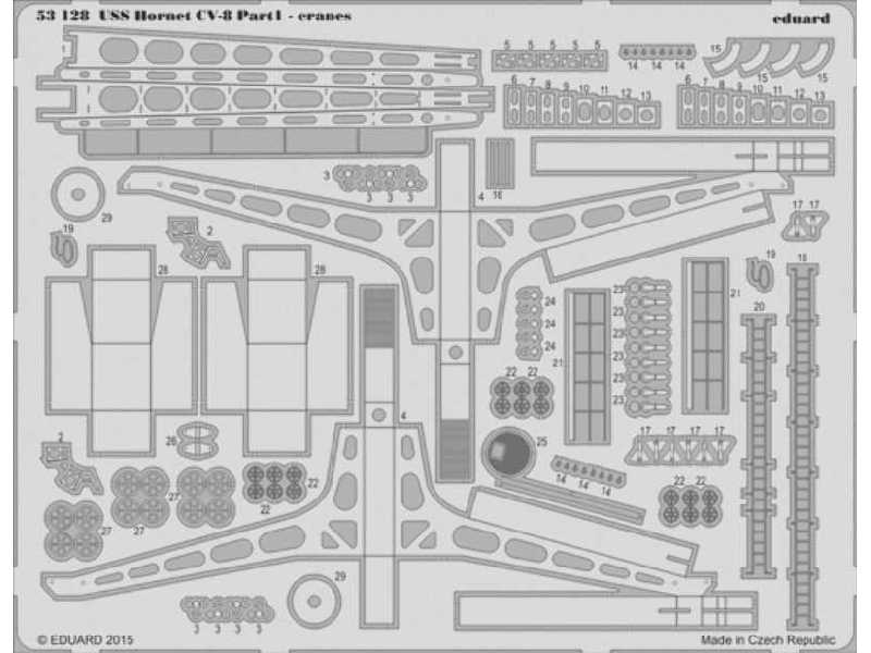 USS Hornet CV-8 part 1 - cranes 1/200 - Merit - zdjęcie 1