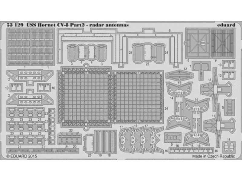 USS Hornet CV-8 part 2 - radar antennas 1/200 - Merit - zdjęcie 1