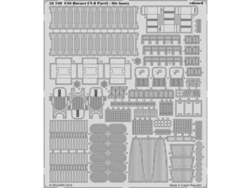 USS Hornet CV-8 part 3 - life boats 1/200 - Merit - zdjęcie 1