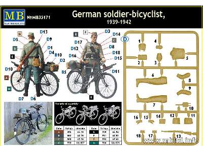 Żołnierz niemiecki z rowerem - 1939-1942 - zdjęcie 1