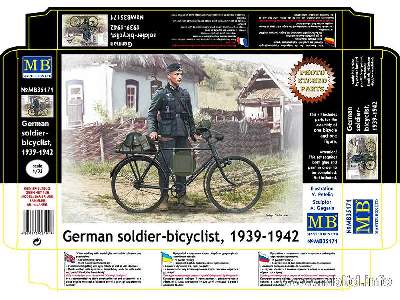 Żołnierz niemiecki z rowerem - 1939-1942 - zdjęcie 2