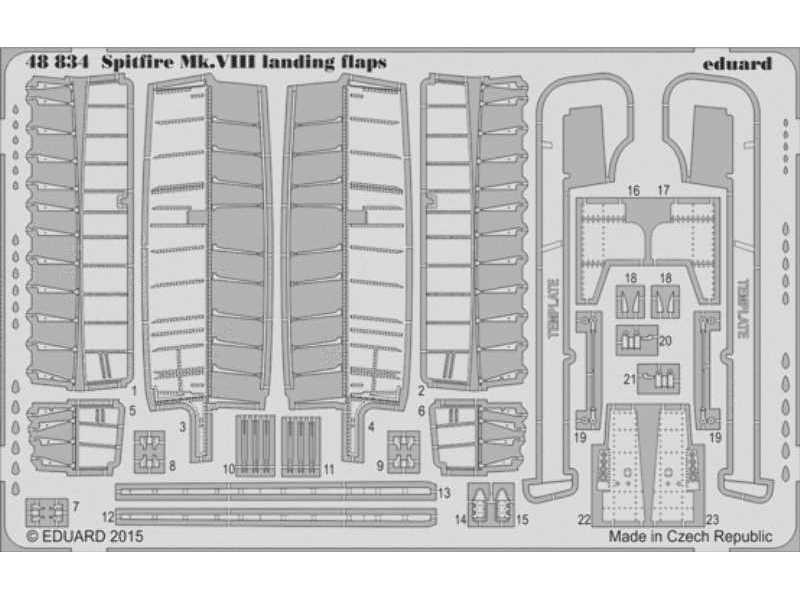 Spitfire Mk. VIII landing flaps 1/48 - Eduard - zdjęcie 1 Spitfire Mk. VIII landing flaps 1/48 - Eduard - zdjęcie 1