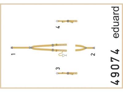 Spitfire Mk. VIII seatbelts SUPERFABRIC 1/48 - Eduard - zdjęcie 1