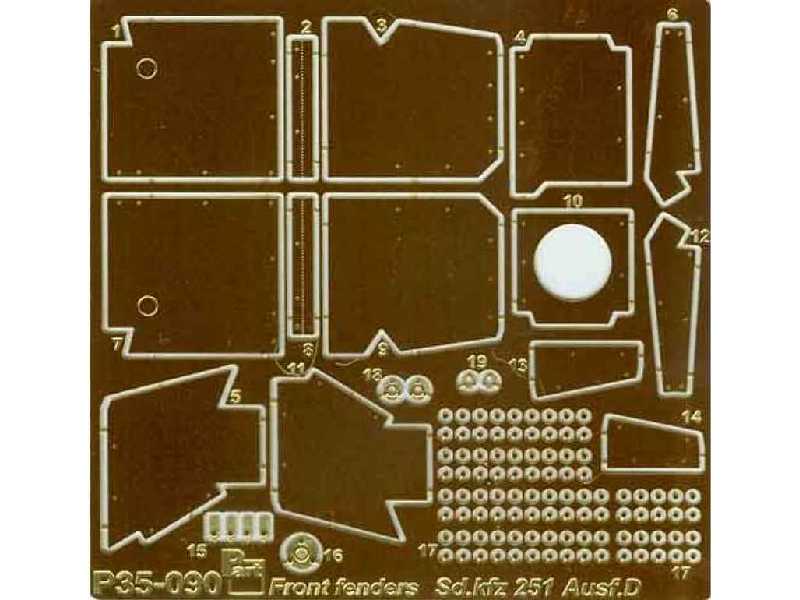 Sd.Kfz 251/1 Ausf.D front fenders AFV Club - zdjęcie 1