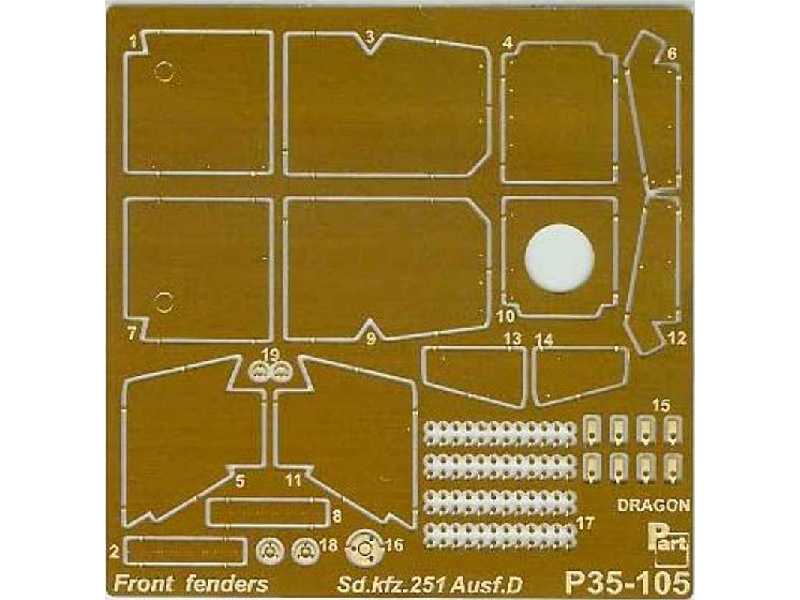 Sd.Kfz.251/1 Ausf.D front fenders Dragon - zdjęcie 1 Sd.Kfz.251/1 Ausf.D front fenders Dragon - zdjęcie 1