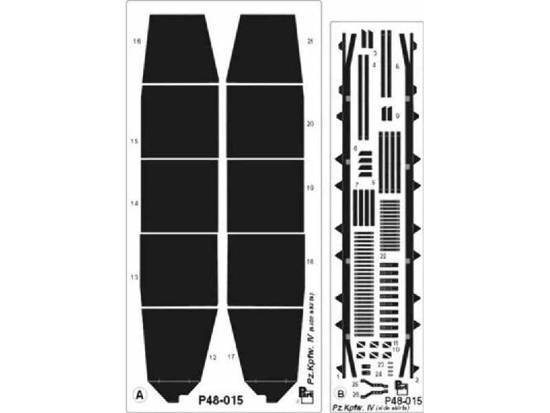 Pz.Kpfw.IV Ausf.J side skirts Tamiya - zdjęcie 1 Pz.Kpfw.IV Ausf.J side skirts Tamiya - zdjęcie 1