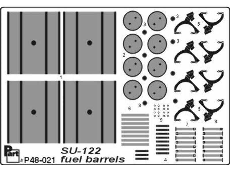 SU-122 fuel barrels Tamiya - zdjęcie 1